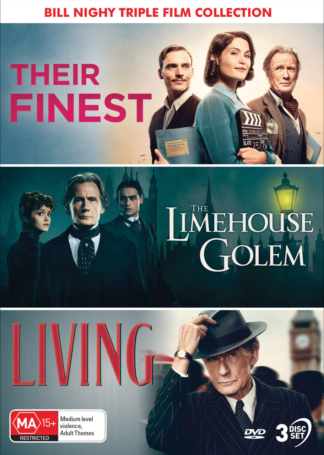 BILL NIGHY: TRIPLE FILM COLLECTION (THEIR FINEST / THE LIMEHOUSE GOLEM / LIVING) - DVD - Image 2