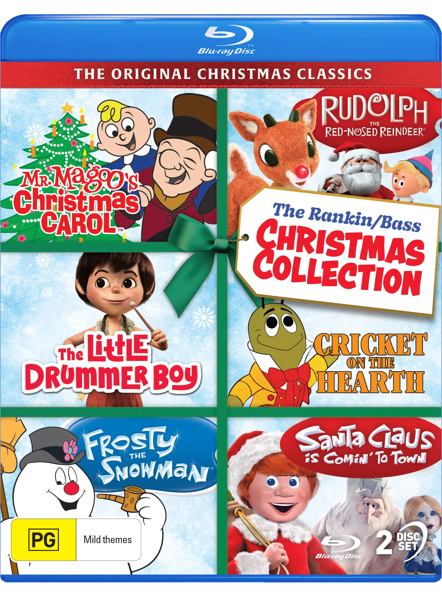 THE RANKIN/BASS CHRISTMAS COLLECTION (MR. MAGOO'S CHRISTMAS CAROL / RUDOLPH THE RED NOSED REINDEER / CRICKET ON THE HEARTH / THE LITTLE DRUMMER BOY / FROSTY THE SNOWMAN / FROSTY RETURNS / SANTA CLAUS IS COMIN' TO TOWN) - BLU-RAY